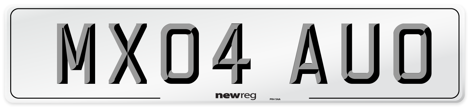 MX04 AUO Number Plate from New Reg